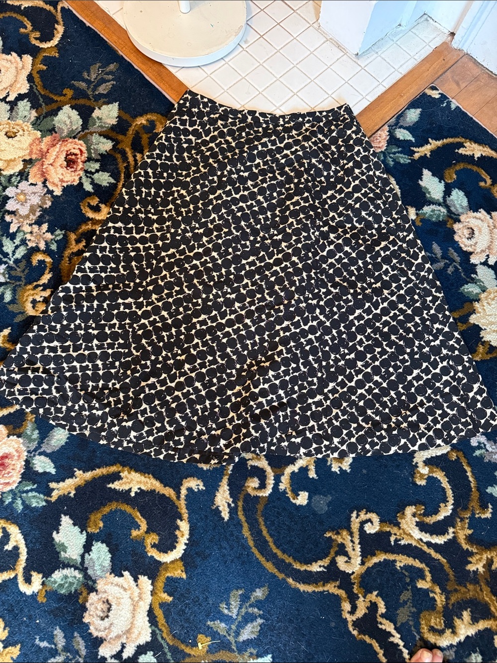 Talbots Petites  Black and cream silk blend skirt- worn once‎